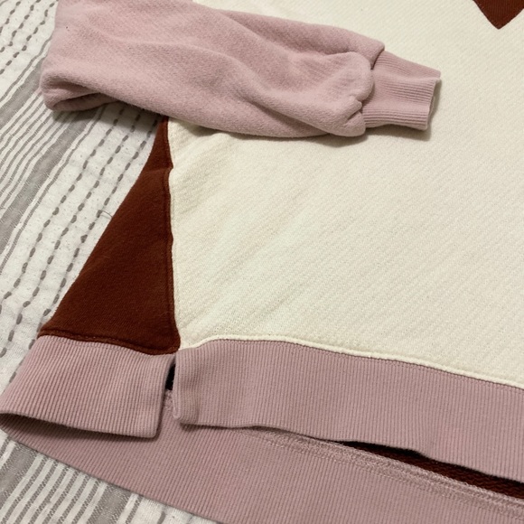 Madewell MWL airyterry hoodie sweatshirt crop colorblock XS - Picture 5 of 7